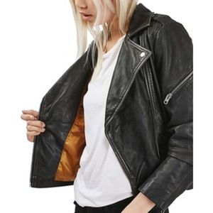 Topshop leather biker jacket (real leather)